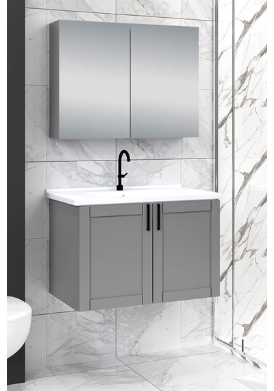 %100 Mdf 80 Cm Riva Banyo Dolabı Beyaz