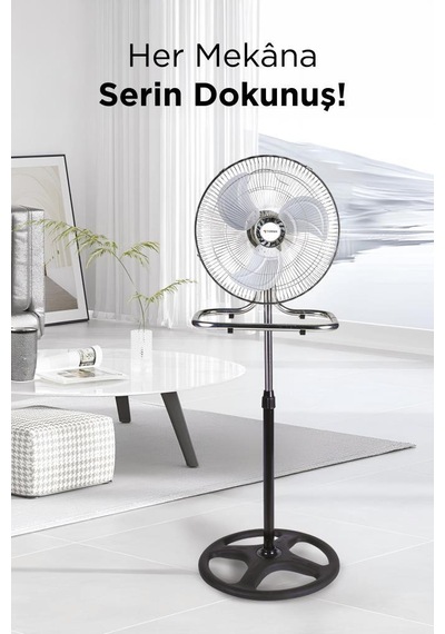 Torima Sf-03 Gümüş Ayarlanabilir 18'' İnc Ayaklı 55w 3 Kademe 3 Pervaneli Vantilatör Fan