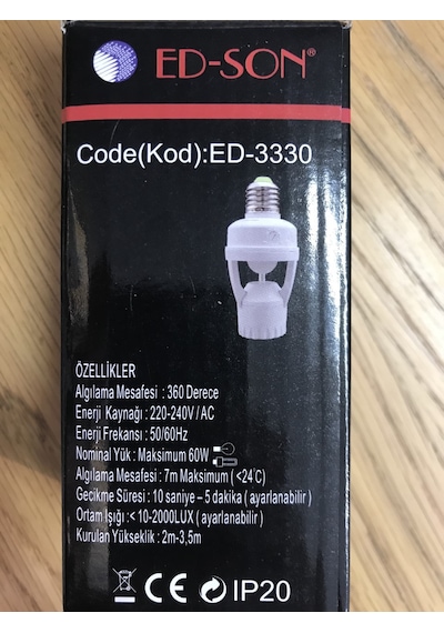 Sensörlü Duy E 27 360 Derece Ed-Son