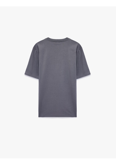 Koton Regular Fit Bisiklet Yaka Pamuklu Basic Kısa Kollu Tişört Gri 6sam10011mk