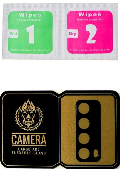Huawei P Smart 2021 Golden Turtle Seramik Kamera Lens Koruyucu Siyah