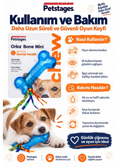 Petstages Mini Orka Bone Kemik Şeklinde Köpek Oyuncağı