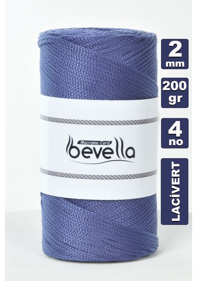 2 Mm - 200 Gr Polyester Lacivert Makrome Ipi Polyester Makrome Ip Supla Ip Ve Çanta Ipliği