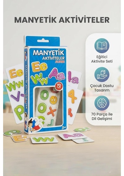Manyetik Alfabe Seti 70 Parça Eğitici Harfler Ve Okul Öncesi Dil Gelişimi Destekleyen Oyun