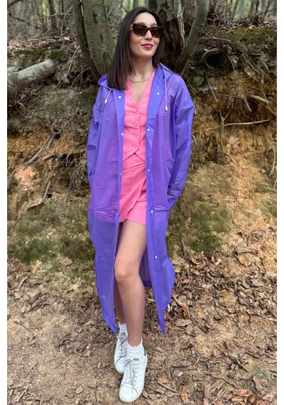 Mollycrush Unisex Su Rüzgar Geçirmez Katlanabilir Kapüşonlu Çıtçıt Düğmeli Eva Siyah Yağmurluk Mor Mollycrush Unisex Su Rüzgar Geçirmez Katlanabilir Kapüşonlu Çıtçıt Düğmeli Eva Siyah Yağmurluk Mor