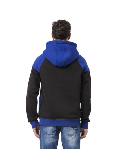 Cipo & Baxx Erkek Kapüşonlu Renk Bloklu Sweatshirt Cl591 Siyah