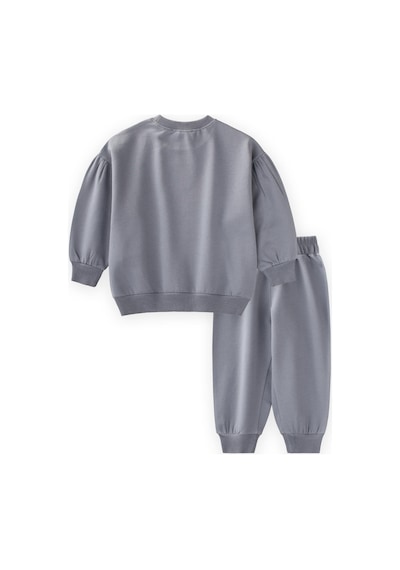 Cigit Etiket Detaylı Sweatshirt Takım 1-7 Yaş Mint Yeşil Mint Yeşili