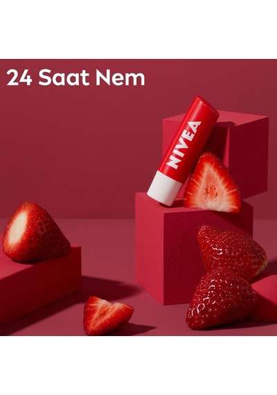 Nıvea Çilek Dudak Bakım Kremi 4.8 G, Çilek Kokusu + Nıvea Şeftali Dudak Bakım Kremi 4,8 G, Şeftali Kokusu