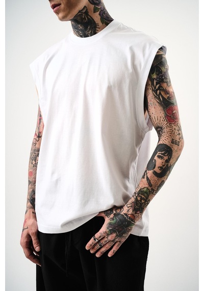 Respire Erkek Basic Tank Top Atlet Beyaz