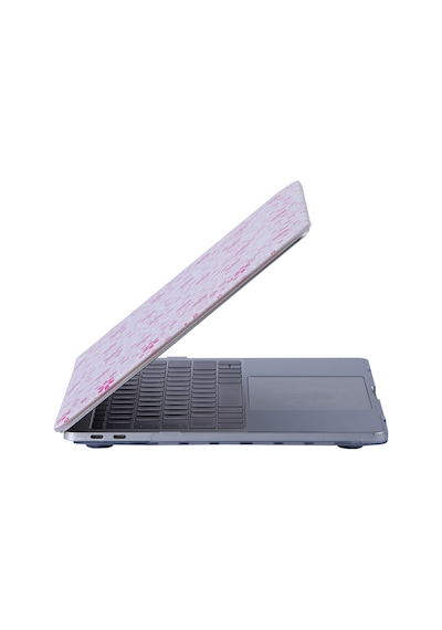 Apple Uyumlu MacBook Air Kılıf Hardcase Touch Id A1932 A2179 A2337 Flower Qt01 Açık Pembe