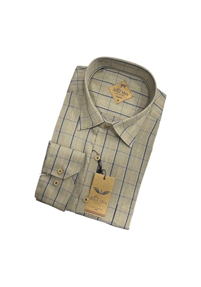 Eren Style Linen Keten Klasik %100 Cotton Uzun Kollu Terletmeyen Gömlek Bej