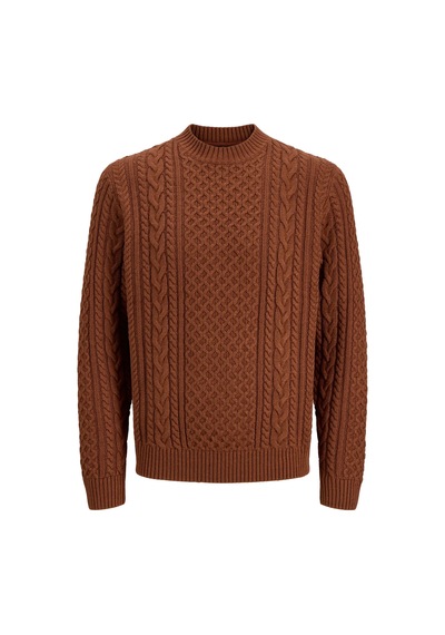 Jack & Jones Erkek Jprblucallum Bisiklet Yaka Pamuklu Örme Kazak 12299945 Tarçın