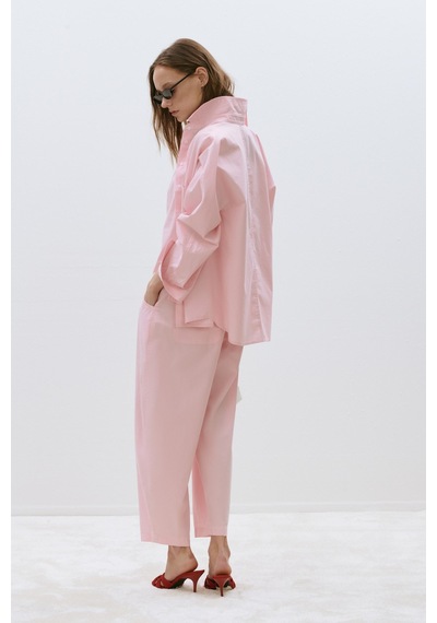 Suud Collection Pembe Klara Yıkamalı Poplin Gömlek