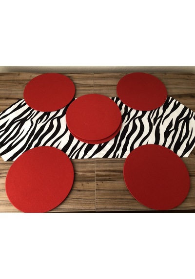 Zebra Desenli Runner & Supla Çok Renkli