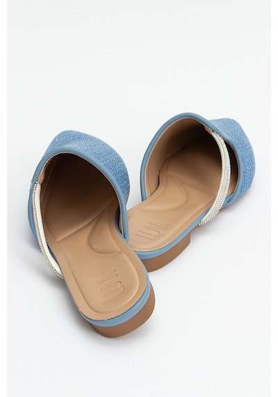 Luvishoes Pesa Mavi Hasır Taşlı Kadın Terlik Mavi