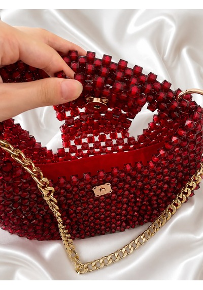 Bordo Boncuk Çanta