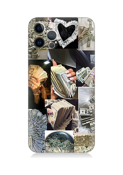 Apple Uyumlu iPhone 12 Pro Uyumlu Para Ve Aşk Desenli Silikon Kılıf -