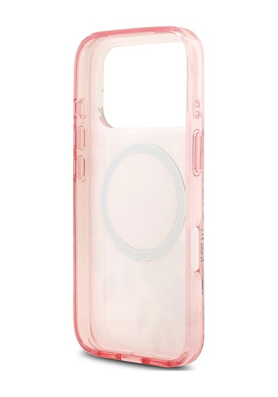 Apple Uyumlu iPhone 17 Pro Kılıf Guess Lisanslı M-safe Özellikli Flower Tonal Circle Kapak Pembe Pembe