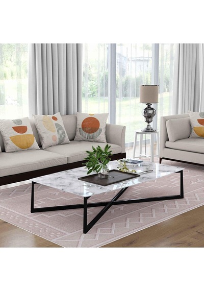Kaymaz Taban Yıkanabilir Halı Mutfak, Salon, Yatak Odası İçin Modern Dijital Baskı Halı Slnhal110 - 470 Çok Renkli