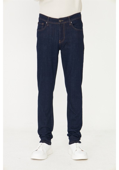 Lacivert Klasik Denim Erkek Jean Pantolon Mavi