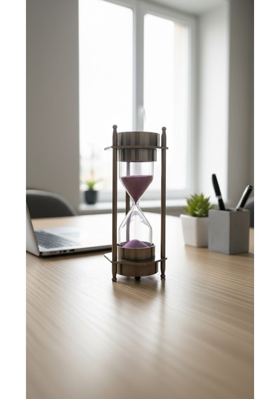 Ahşap Hediye Kutulu Pusulalı Kum Saati 12 Cm Eskitme Metal Denizci Çapa Temalı Masaüstü Aksesuar