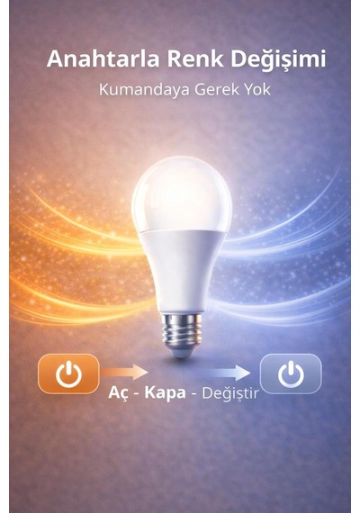 3 Renk Modlu 10w Led Ampul, E27 Duy, 3200k-4000k-6500k Diğer