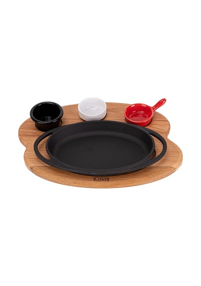 Lava Sahan Oval Ahşap Stand Siyah Mat 21 X 14 Cm Eco K44 Siyah