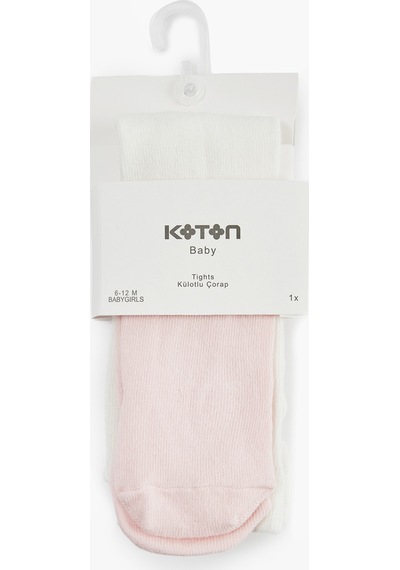 Koton Pamuklu Figürlü Külotlu Çorap Pembe 7wmg80041aa Gül