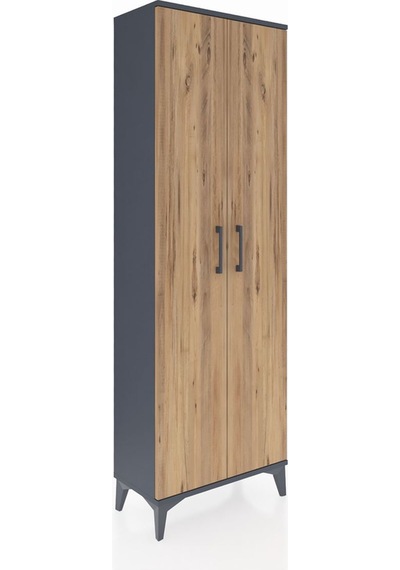 Arges Dolap 4 Raflı 2 Kapaklı 60x30x182 Antrasit-çam Antrasit