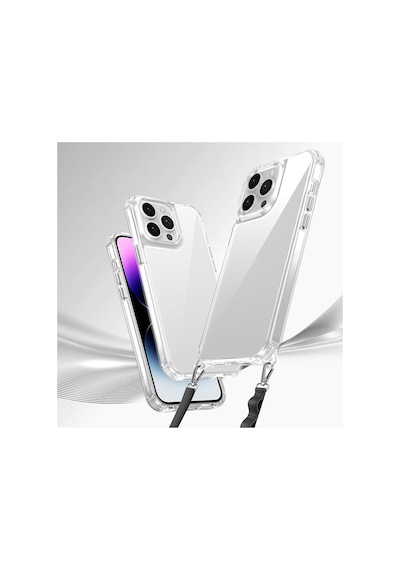 Apple Uyumlu iPhone 14 Pro Max Uyumlu Kılıf Aihttgli Takılabilir Askı Aparatlı Zore Snap Silikon Kapak-şeffaf Şeffaf -