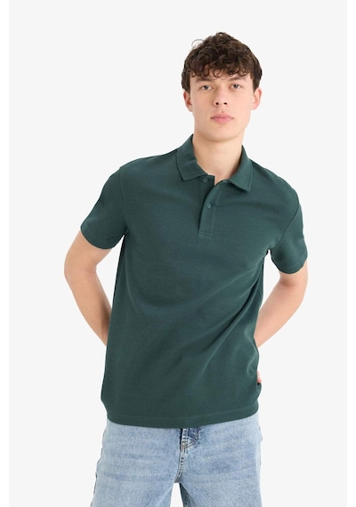 DeFacto Regular Fit Polo Yaka Dokulu Basic Düz Kısa Kollu Tişört B4939AX25SMGN715