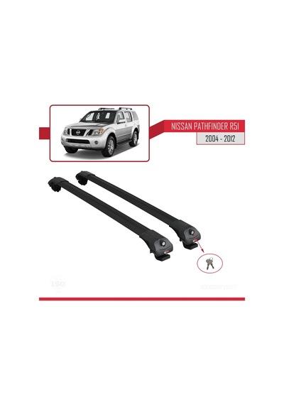 Nissan Pathfinder R51 2004-2012 Arası İle Uyumlu Ace-1 Ara Atkı Tavan Barı Siyah