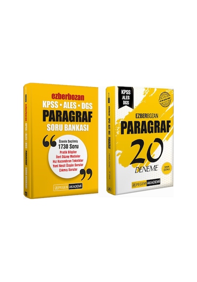 Pegem Yayınları KPSS Ezberbozan Paragraf Soru ve Deneme Seti 2 Kitap