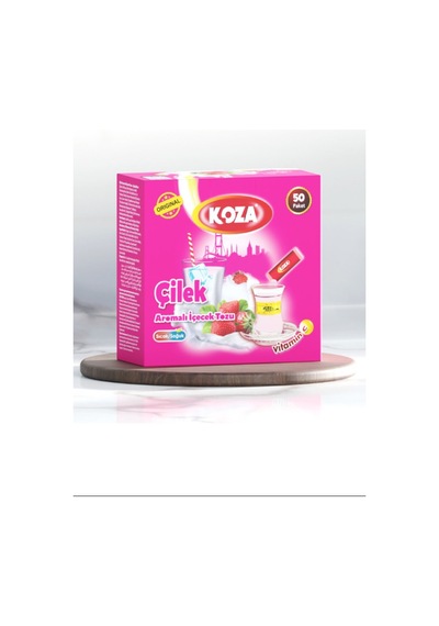 Koza Tek İçimlik Çilek Aromalı Toz İçecek 50'li 0.75 LT - 2.5 LT - 12 KG