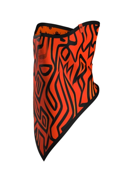 Baskılı Üçgen Maske Snowboard, Kayak, Motosiklet, Bisiklet Polarlı Kar Maskesi Kırmızı - Siyah