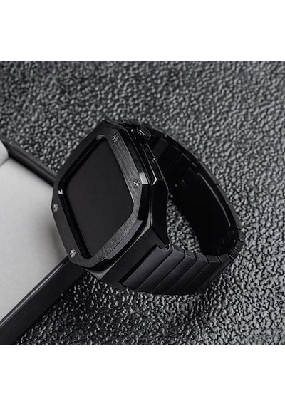 Undeplus 44mm İle Uyumlu Kordon Swatch Tarzı Paslanmaz Baklalı Metal Kasa Kordon