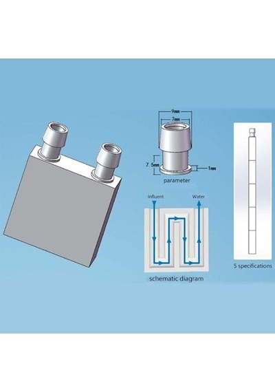 Su Soğutma Bloğu 40x40x12mm Alüminyum Soğutucu 12706 Peltier Uyumlu