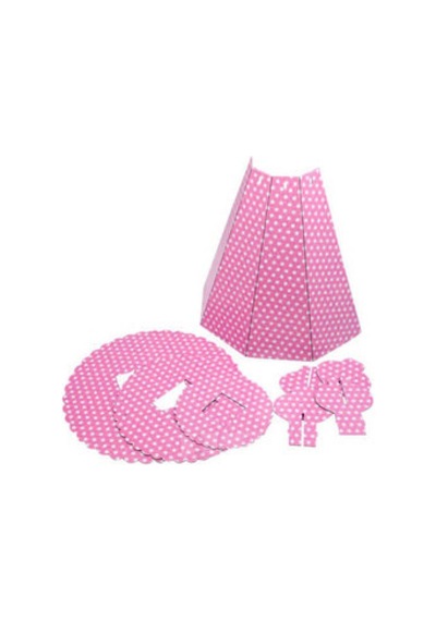 Cup Cake Standı Piramit Modeli Puantiyeli Pembe Pk:1