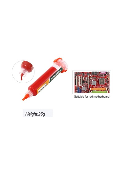 Uv Mor Işıkla Kürleme Boyası Lehim Maskesi Uv Boya 10cc Kırmızı