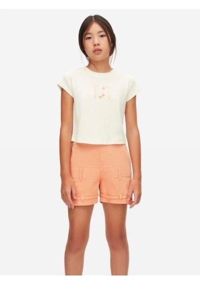 Nk Kids Kız Çocuk Pamuklu Yarım Kol Tshirt-15556 Krem