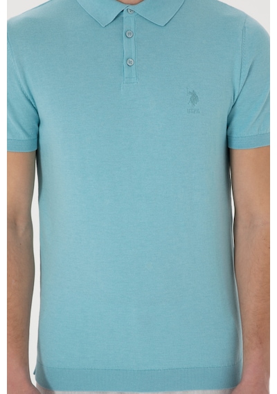 U.S. Polo Assn. Erkek Slim Fit Polo Yaka Aqua Tişört 50299359-VR007