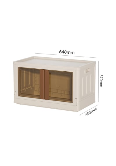 Sunup Sn-25881 72l Katlanabilir Plastik Saklama Kutusu Kahverengi Kapaklı Tekerlekli 40x64x37cm