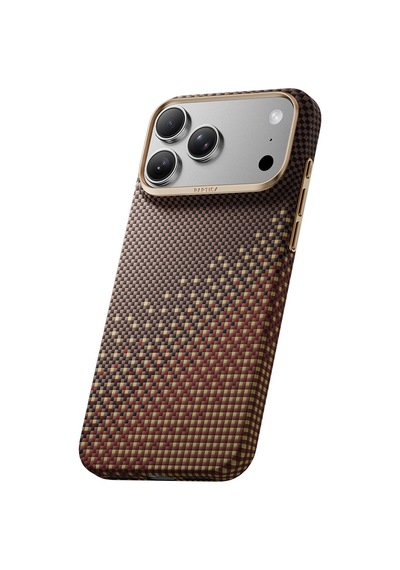 Apple iPhone Uyumlu 18 Pro Max Kılıf M-safe Özellikli Raptic Aramid Skin Serenity Serisi Karbon Kapak Kahverengi