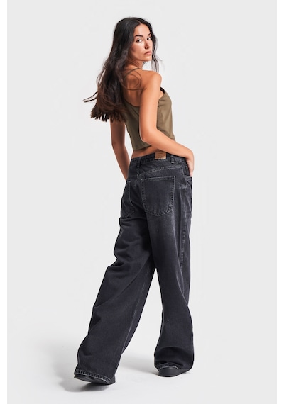 Itsbasic Kadın Koyu Füme Renk 2w41 Super Baggy Fit %100 Koton Denim Jean