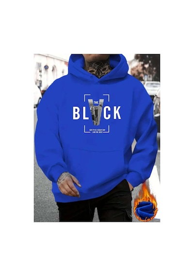 Medinenur Black Baskılı 2 Iplik Şardonlu Sweatshirt Lacivert