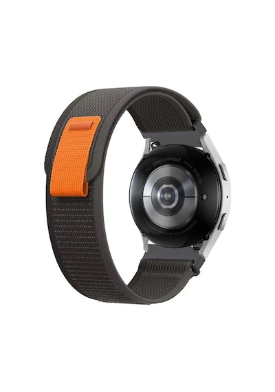 Forzacase Samsung Galaxy Uyumlu Watch Active 2 44mm İçin Cırtlı Hasır Kumaş Kordon Kayış - Fc604 Siyah