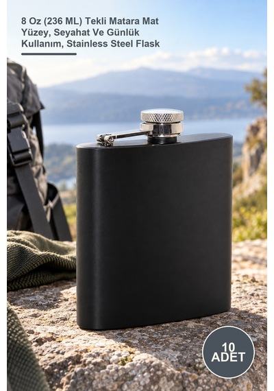 10 Adet Paslanmaz Çelik Matara 8 Oz 236 Ml Tekli Matara Mat Yüzey, Seyahat Ve Günlük Kullanım, Stainless Steel Flask Altın
