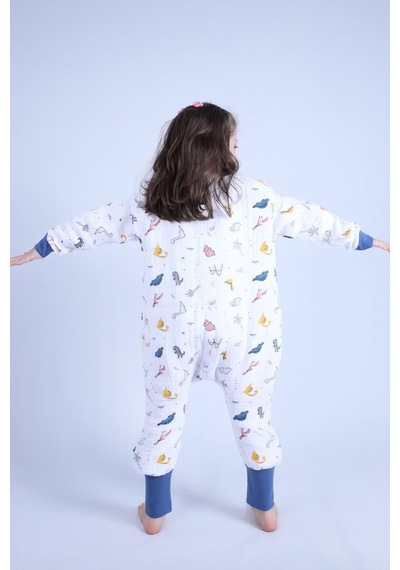 For My Baby 1 Tog Çocuk Uyku Tulumu Unisex Uzun Kollu Uyku Tulumu Ekru - Lacivert