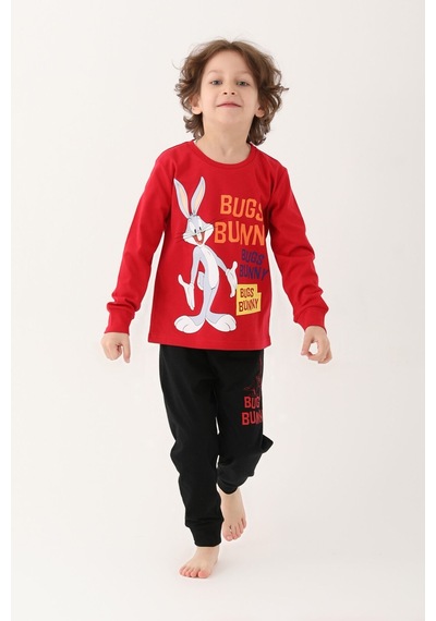 Looney Tunes L1611-3 Çocuk  Kırmızı Pijama