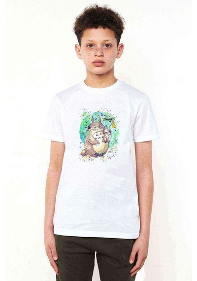 Tshirthane My Neighbor Komşum Totoro Baskılı Unisex Çocuk Beyaz T-Shirt (534780156)